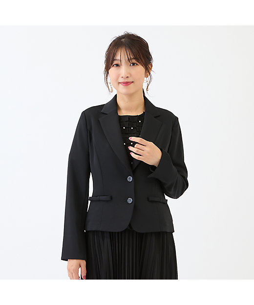 接触冷感／シワになりにくい】リボンポケットテーラードジャケット