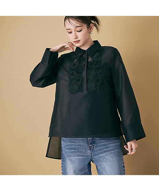 立体フラワーモチーフ付きブラウス（83035509） | Rose Tiara