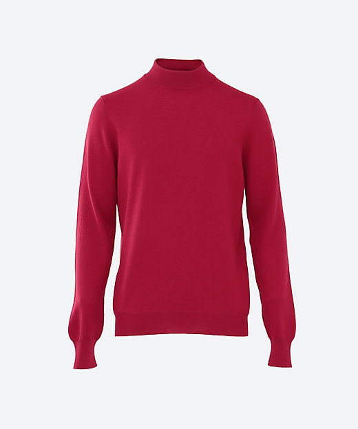 メリノウール モックネックセーター 12G GR25F／55108