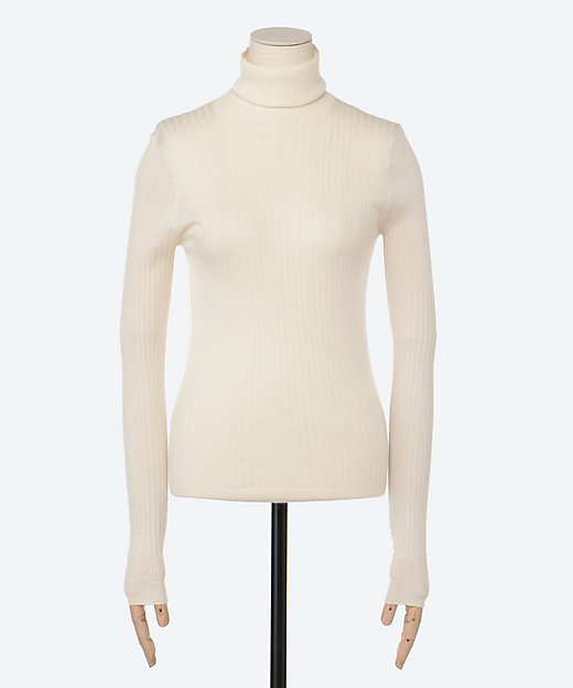 カシミヤシルク18Gリブタートルネックロングスリーブ | BLAMINK