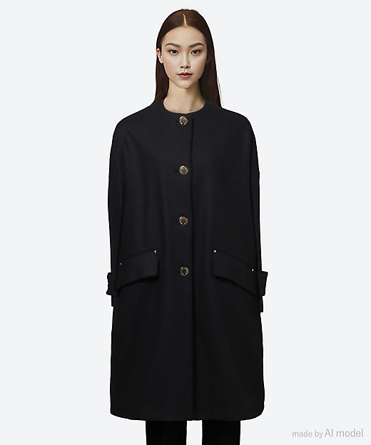 コート HUMBIE NO COLLAR COCOON METAL