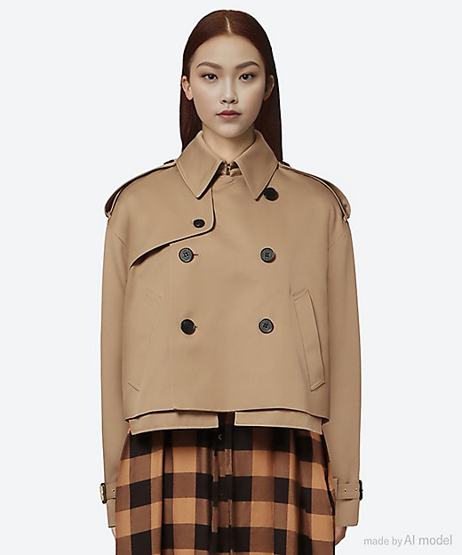 CROPPED TRENCH COAT ／ BIG FIT 17556