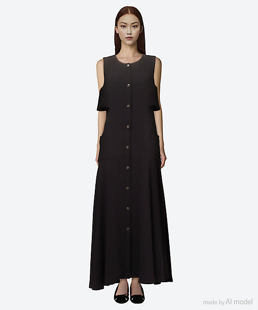 Stiina back cape dress BK AP2519―BK