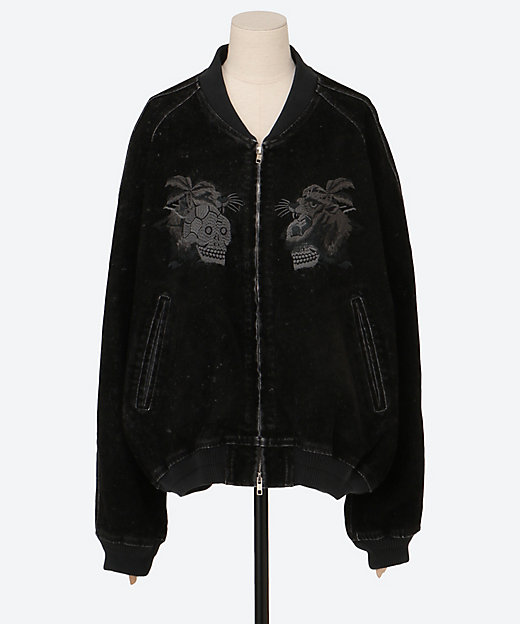 FLOCKED DENIM SOUVENIR JACKET