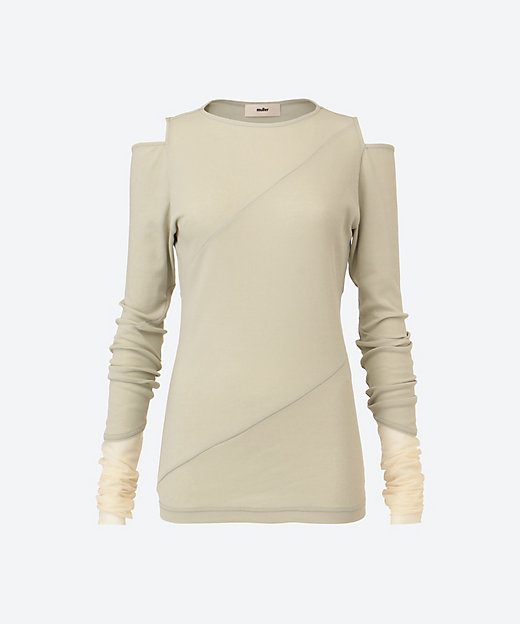 DIAGONAL LONG SLEEVE TOP MLS26103