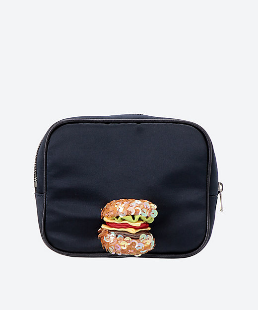 ティッシュケース付きマチありポーチ（ハンバーガー）25S