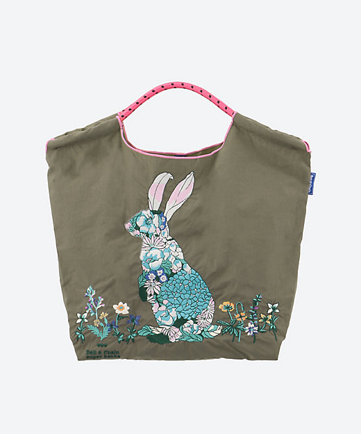 SUPER HAKKA×Ball＆Chain 花うさぎ刺繍トート