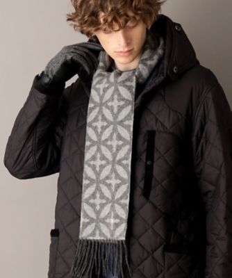 オーバーラップサークル モノトーンカシミヤ100％マフラー