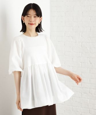 バルーンスリーブペプラムチュニック【洗える】（2002534969