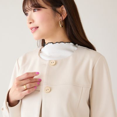 ダンボールニットノーカラージャケット（51031604） | Rose