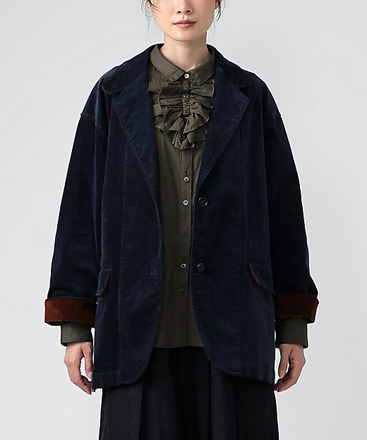 クラリス 細コーデュロイ素材のオーバーサイズジャケット