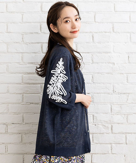 フラワーコード刺繍カーディガン | sab street my standard (Women