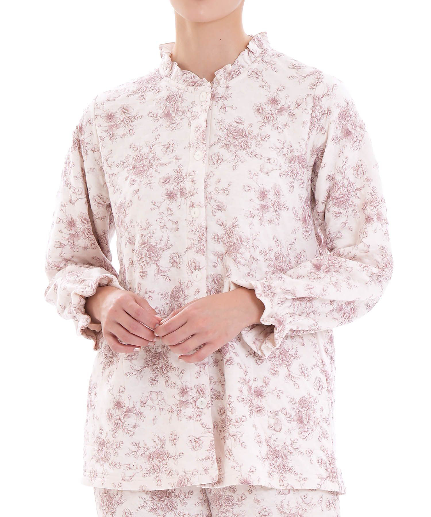 裏綿接結（綿入り）トワルドラパンフリルパジャマ 25ー71416