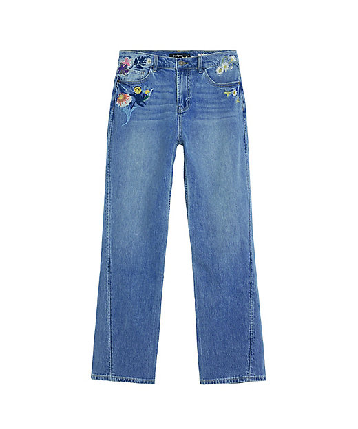 フラワー刺繍ストレートデニムパンツ 25WWDD23 | Desigual