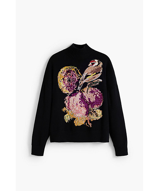 花と鳥のハイネックセーター by クリスチャン・ラクロワ