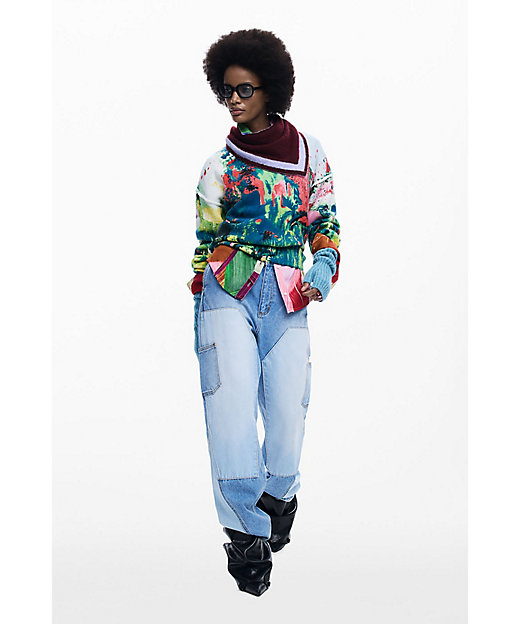 アーティ柄のセーター 26SWJFX6 | Desigual (Women