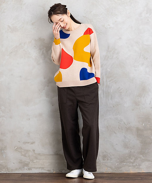 ウールライクワイドパンツ 33121622 | sab street my standard