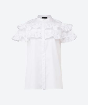 フロントティアードフリルコットンブラウス YCB－425－507