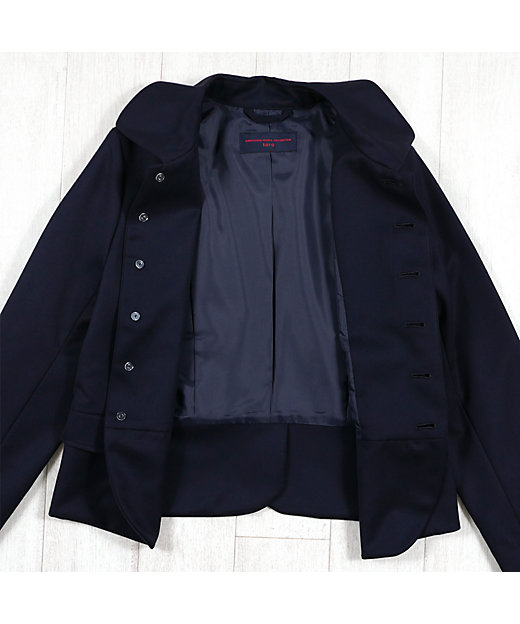 ウールギャバラウンドカラーコンパクトジャケット | GRANDMA MAMA