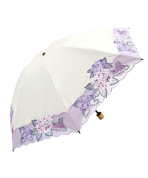 ☆【産直】紫陽花刺繍ミニ折りたたみ日傘 | 京都/シノワズリーモダン