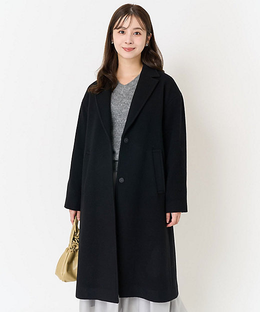 小さいサイズ】ウールモッサ ロングチェスターコート | MK MICHEL