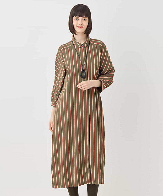 大きいサイズ】ストライプシャツワンピース | HIROKO BIS GRANDE