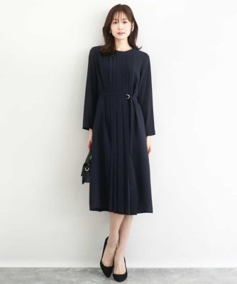 サテンジョーゼット プリーツワンピース／洗える | MK MICHEL KLEIN