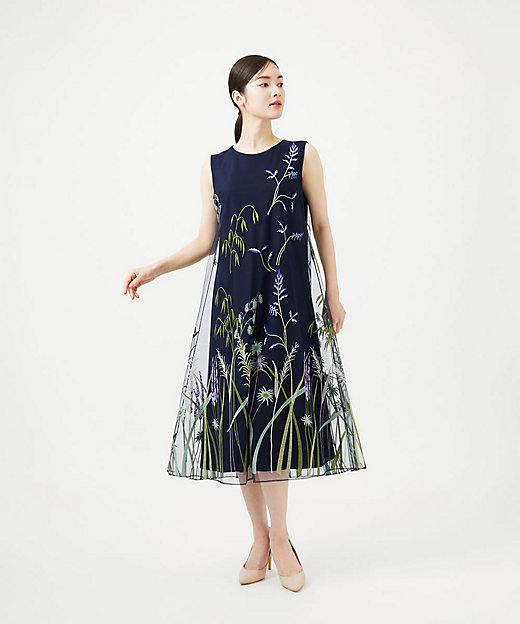 リーフ刺繍チュールドレス | Sybilla (Women)/シビラ | 三越伊勢丹