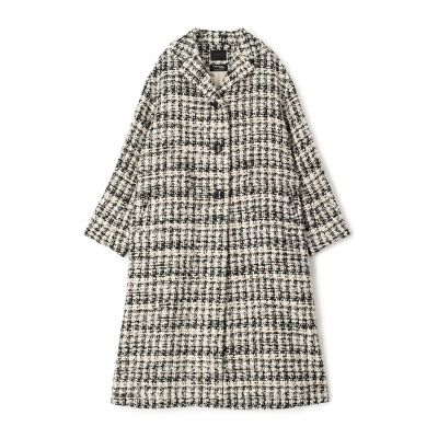 ファンシーハウンドトゥース ロングコート | maison TOMORROWLAND