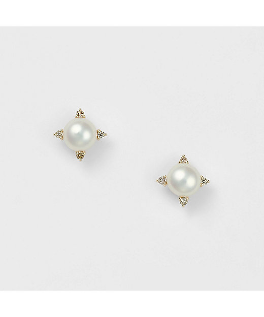 K10淡水パール／ダイヤモンドピアス | agete/アガット | 三越伊勢丹