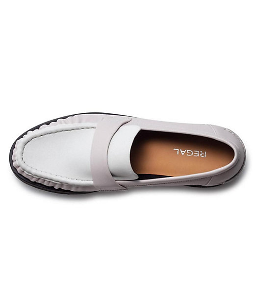 REGAL F81R ギャザーローファー グレーアイボリー カジュアル