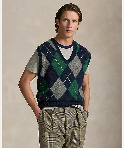 ビッグ フィット アーガイル セーター ベスト