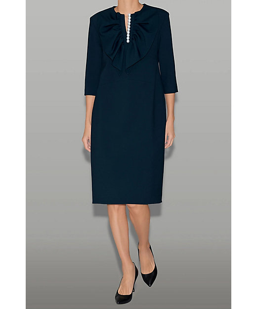 ボリュームラッフルパールスリットラインドレス YCD－425