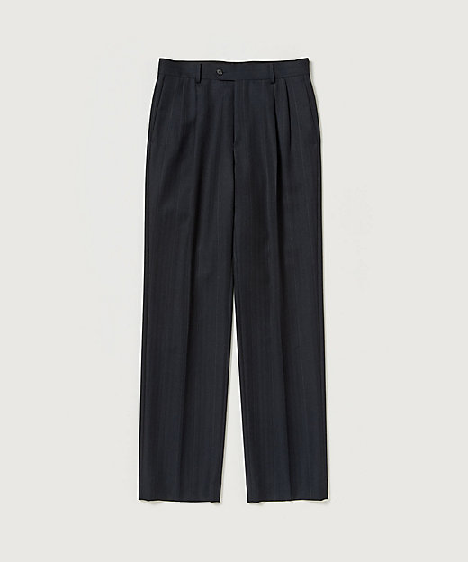 スラックス BLUEFACED WOOL TWOーTUCK