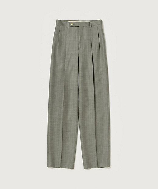 BLUEFACED WOOL TWOーTUCK SLACKS