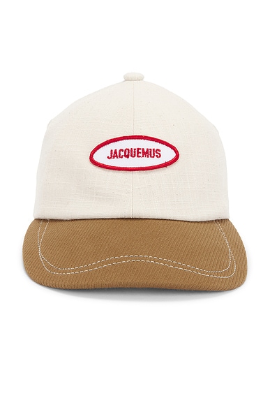 JACQUEMUS La Casquette Gelato Cap in Off White & Light Brown | FWRD