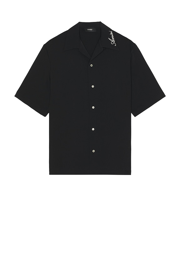 Amiri Crochet Mesh Shirt in Black | FWRD