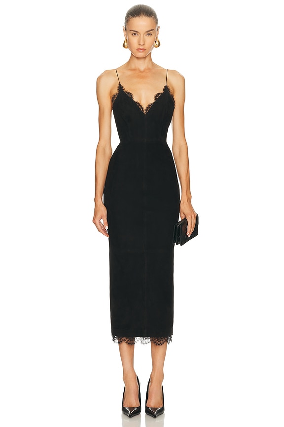 Dolce & Gabbana Lace Slip Dress in Nero | FWRD