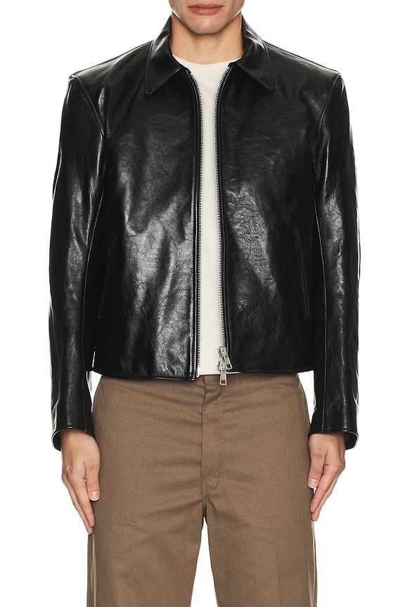 POST ARCHIVE FACTION (PAF) 6.0 Leather Jacket in Black | FWRD