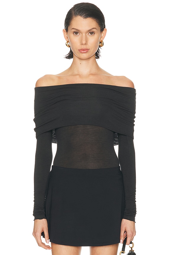 SIR. Jacques Off Shoulder Top in Black | FWRD