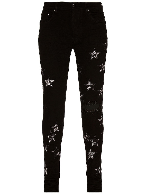 Amiri Bandana Star Jean in Black | FWRD