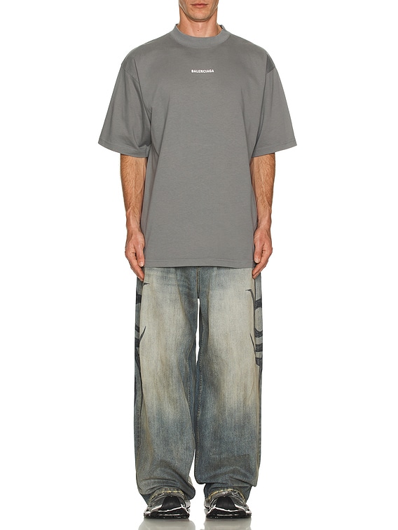 Balenciaga Medium Fit T-Shirt in Grey & Reflective | FWRD