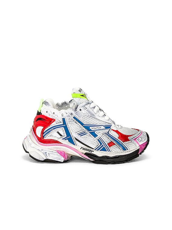 Balenciaga Runner Sneaker in White, Red, Blue & Pink | FWRD