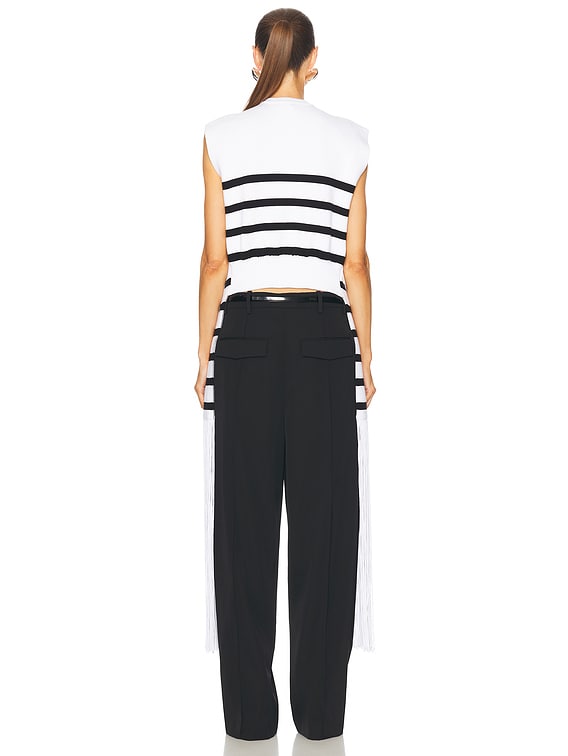 Jean Paul Gaultier Mariniere Crossed Top in White & Black | FWRD