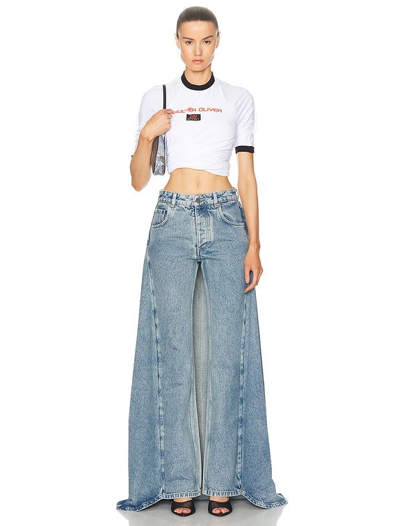 Jean Paul Gaultier X Shayne Oliver Fishtail Wide Leg in Light Blue