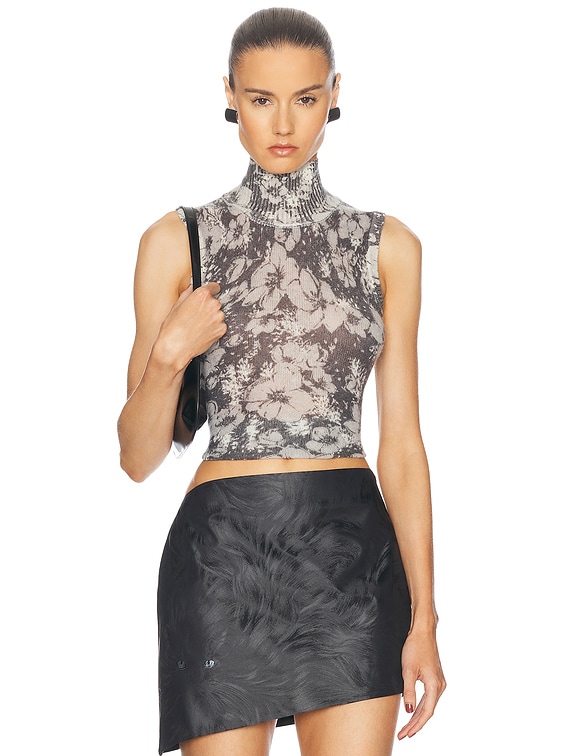 Moschino Jeans Turtleneck Top in Multi Grey | FWRD