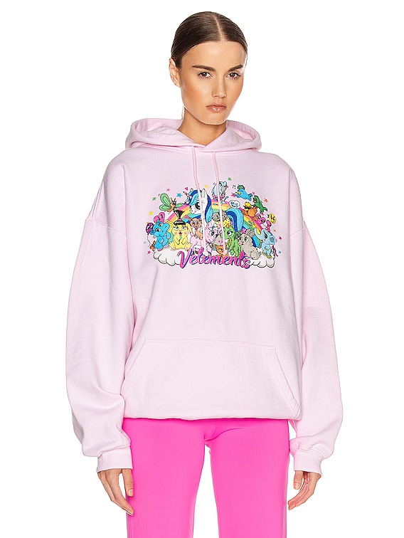 VETEMENTS Oversized Unicorn Hoodie in Light Pink | FWRD