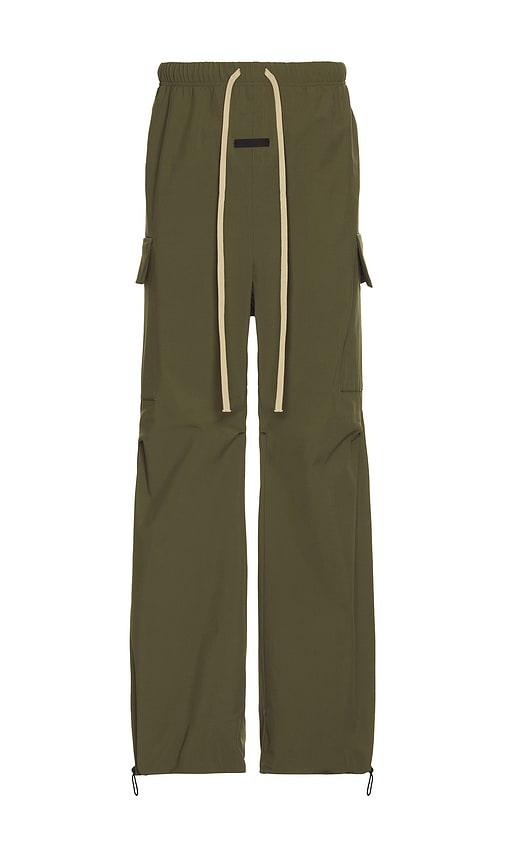 Fear of God ESSENTIALS Bonded Nylon Field Pant in Military | REVOLVE