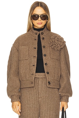 Yuhan Wang Herringbone Coat in Hazelnut | REVOLVE