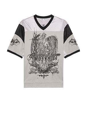 Jaded London Silver Football Jersey in Silver | REVOLVE